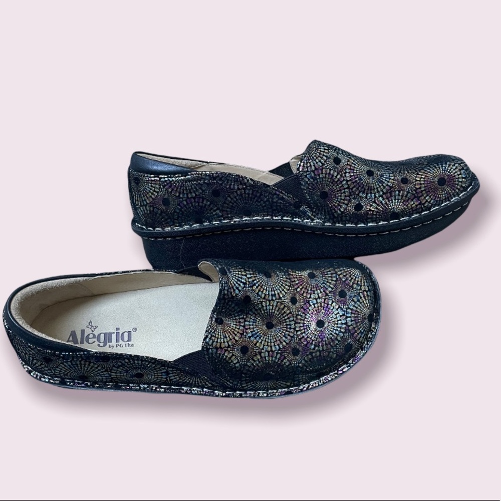 Alegria Debra Reverie Shoes metallic and black New size 41